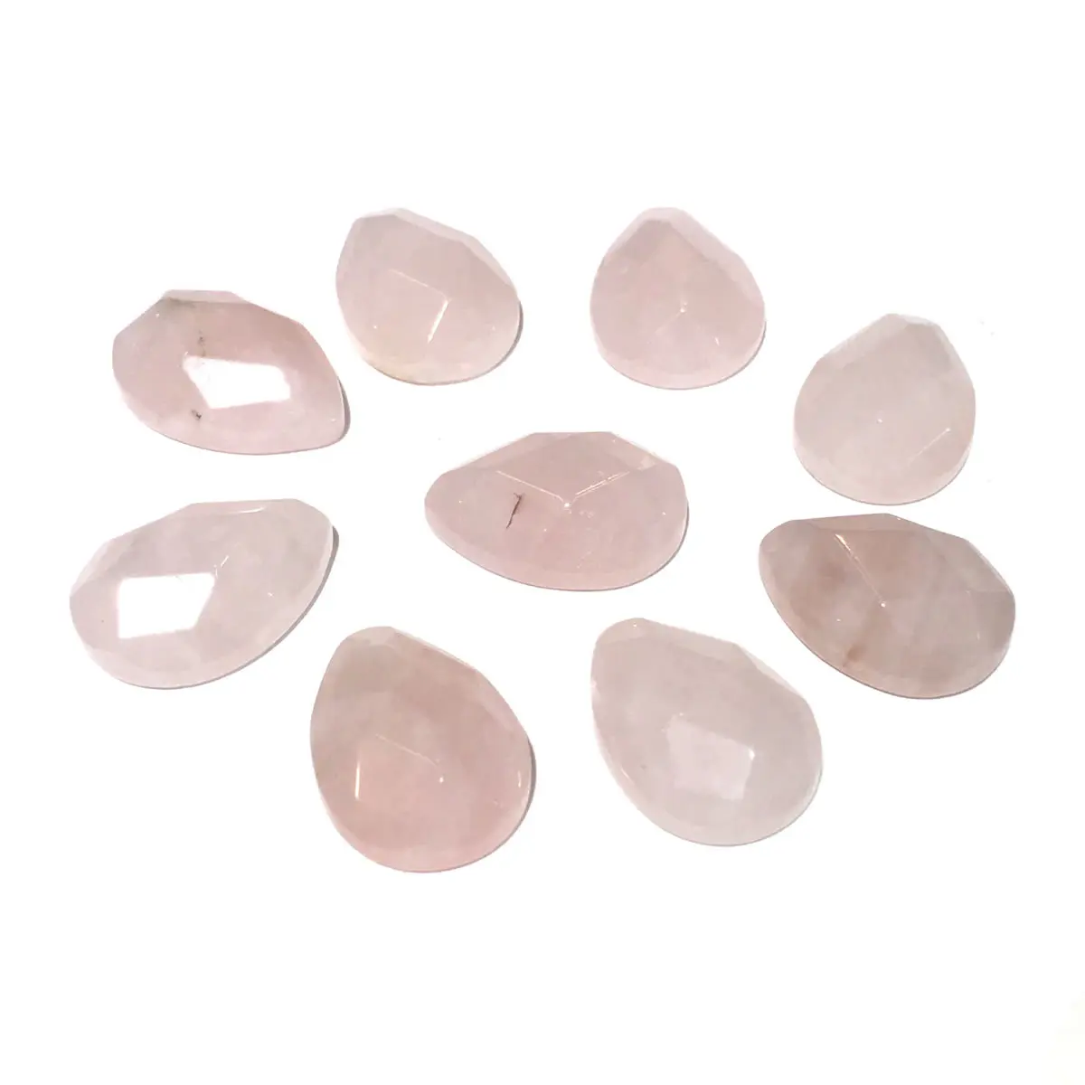 

Natural Stone Rose quartz Cabochon Beads Faceted Water drop shape No Hole Loose Beads For jewelry making DIY Ring accessories