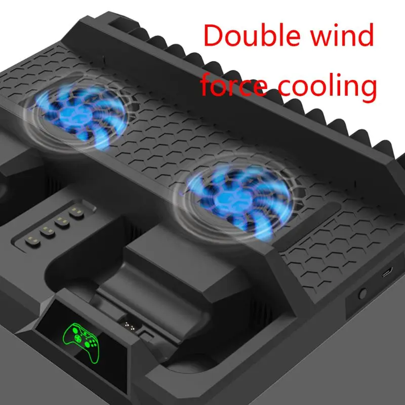 

Charging Base Dock with Cooling Fan Universal Dual Controllers Charge Stand for X-BOX One/X/S Game Console Accessories