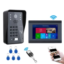 7 inch Wifi Video doorbell Kits Video door intercom system,  with Password, ID Card, Remote Control,Cellphone APP  Unlock
