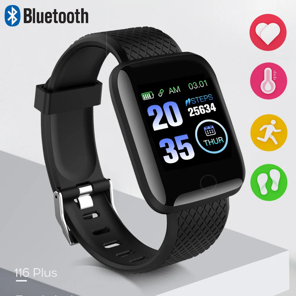 Смарт часы 116plus с измерением кровяного давления мужские водонепроницаемые