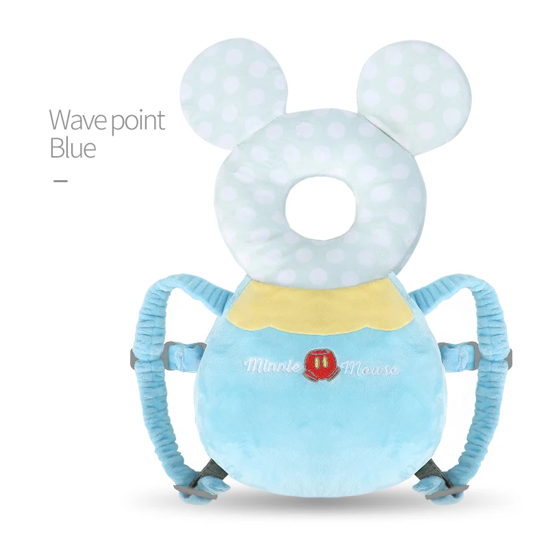 Disney Large Baby Headrest Pillow Neck Pillow Cushion for Children's Head Wings Cute Resistance Fall Nursing Cushion Protect - Цвет: Wave point Blue