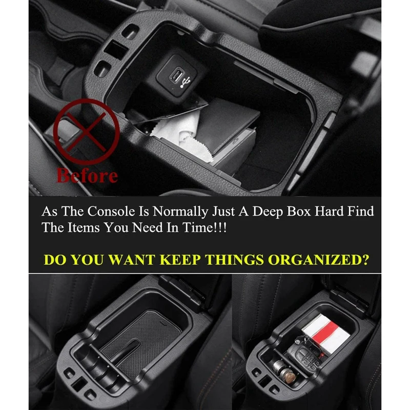 

1 Pcs Car Center Console Armrest Box Secondary Storage Tray for Jeep Compass 2017-2019