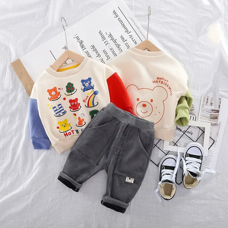 Комплект для малышей От 0 до 3 лет новый осенний свитер с длинными рукавами и