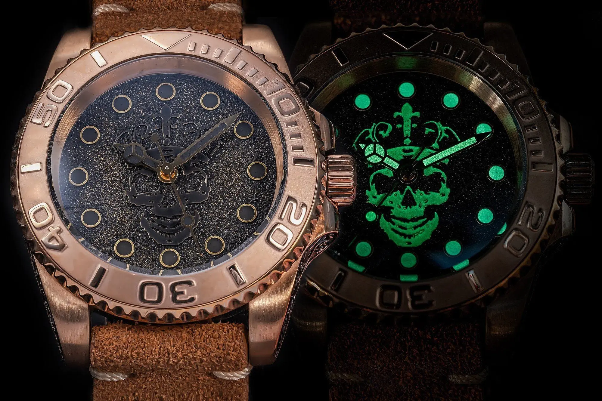 

Limited Bronze Watch for Men NH35 Automatic Mechanical Wristwatch Sapphire Crystal Looking Glass 200m Waterproof 41mm Black Dial