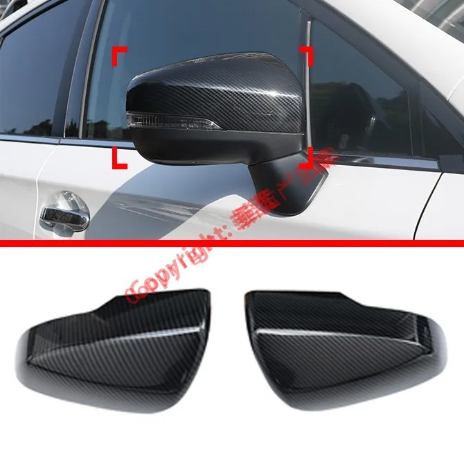 

Carbon Fiber Style Car Accessories Side Mirror Cover Trim Rear View Cap Overlay Molding Garnish For Subaru Forester SK 2018 2019
