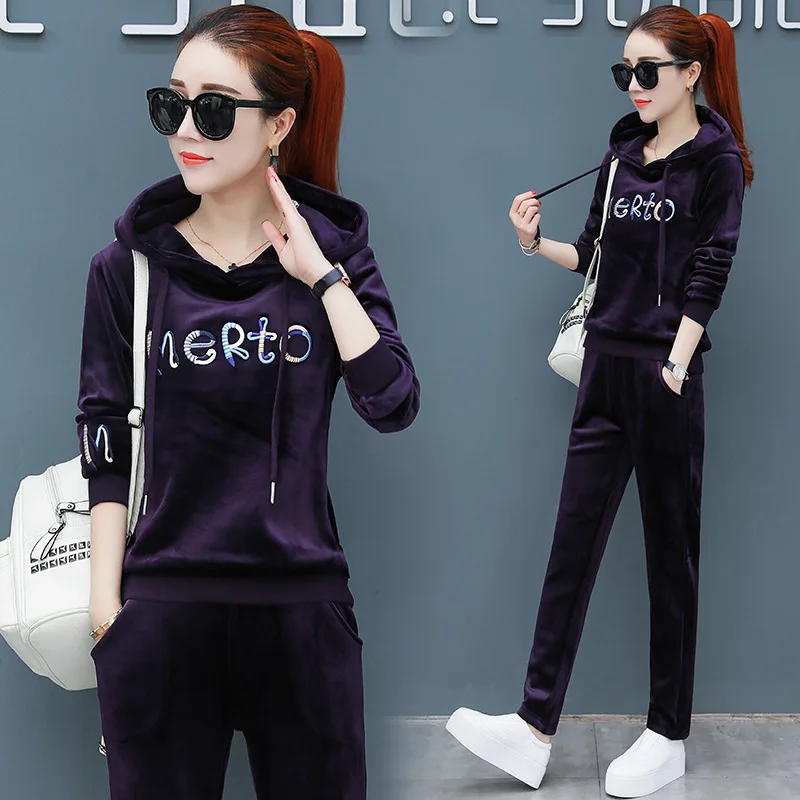 Женский модный спортивный костюм с буквенным принтом спортивные толстовки