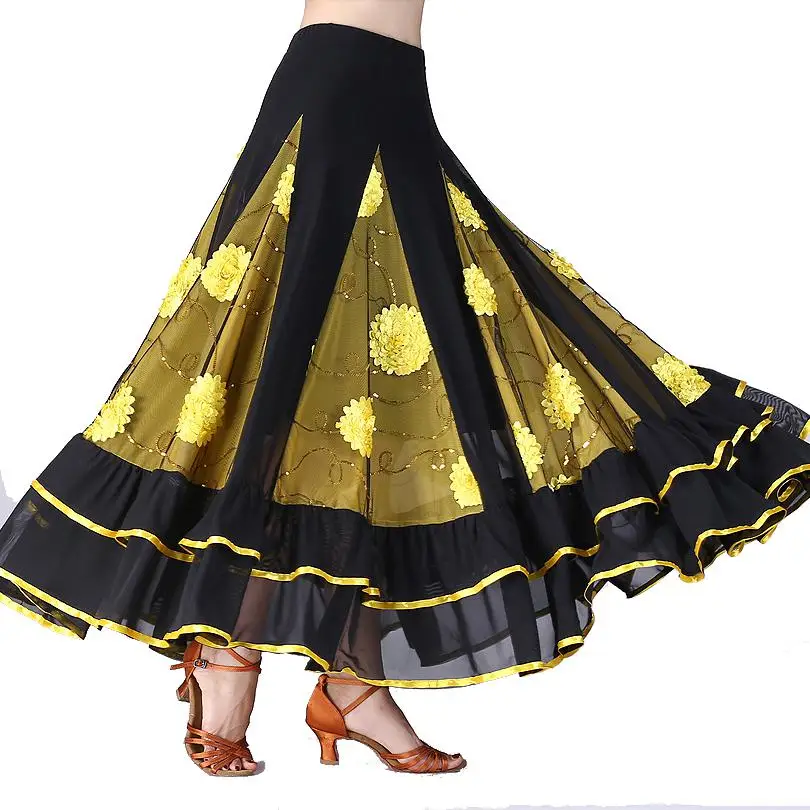 Современная бальная длинная юбка для женщин новый танцевальный костюм фламенко