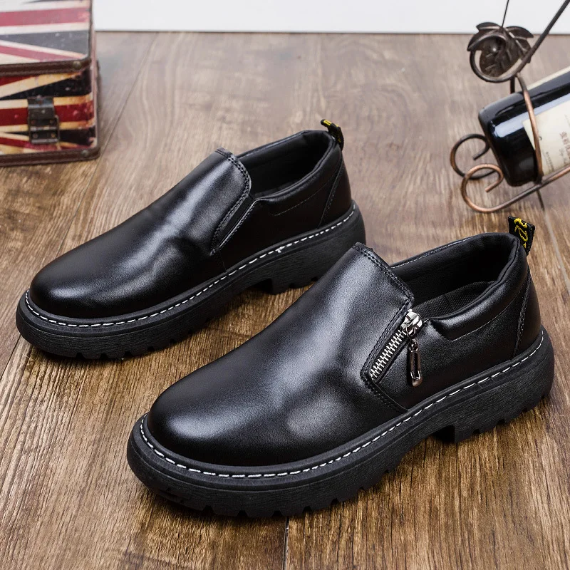 2020 New Men's Casual Shoes Trend Wild Fashion Men's Shoes Low Top Thick-soled Shoes Men Leather Shoes Men Zapatos De Hombre