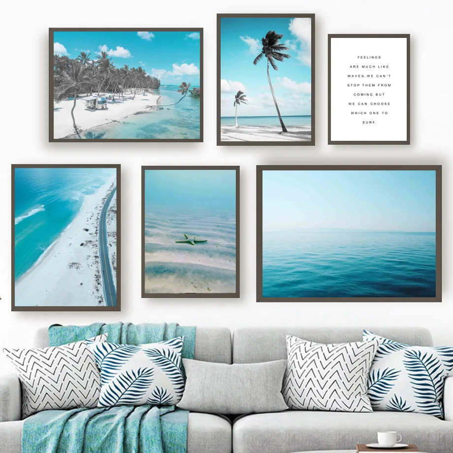 

Starfish Coconut Tree Beach Cloud Road Wall Art Canvas Painting Nordic Posters And Prints Wall Pictures For Living Room Decor