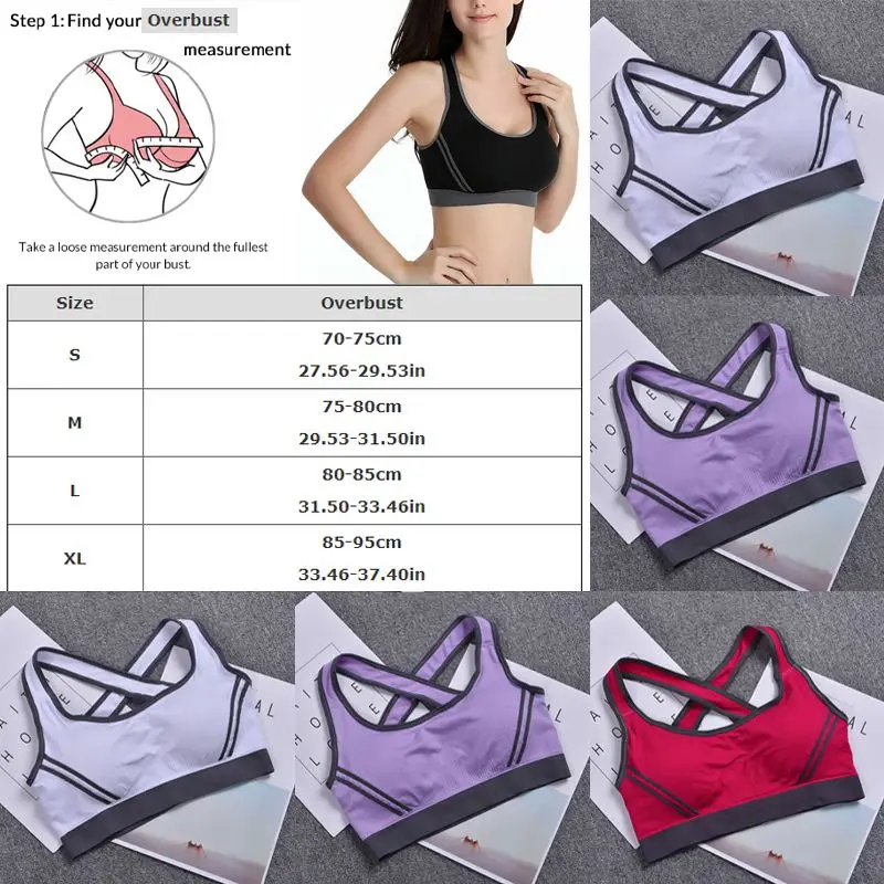 

New Ladies Cross Back Padded Sports Bra Women Seamless Lightweight Underwear Quick Dry Shockproof Vest Gym Fitness Yoga Lingerie