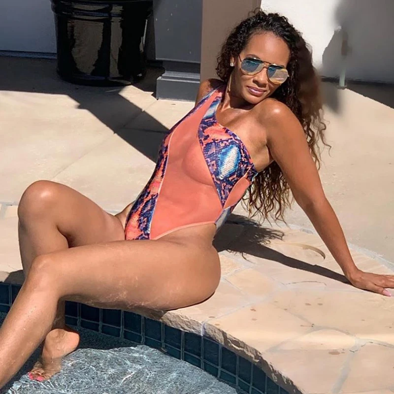 Сексуальный сдельный купальник женский 2019 купальный костюм с сеткой монокини