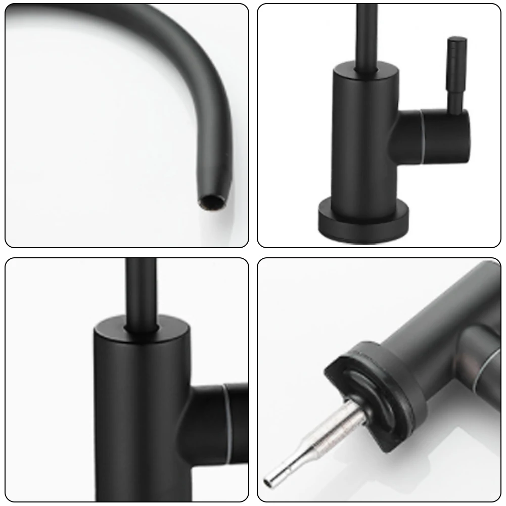 

1/4" Black Kitchen Faucets Direct Drinking Tap For Kitchen Water Filter Tap Stainless Steel RO Purify System Reverse Osmosis