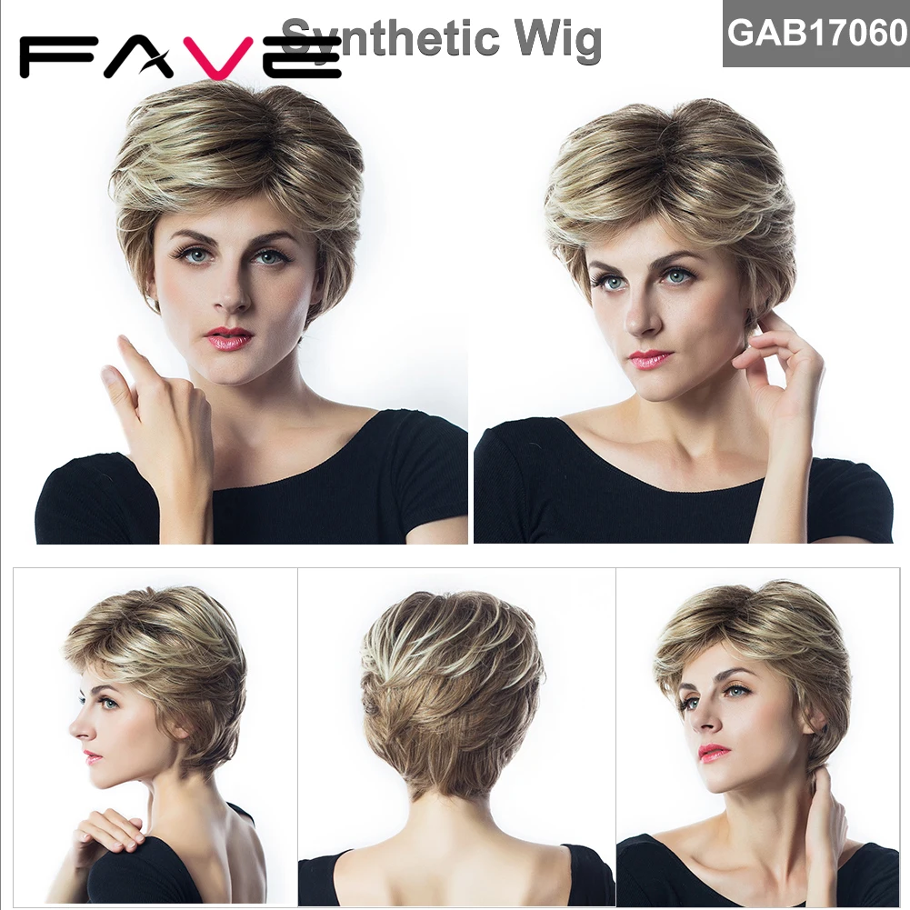 FAVE коричневый смешанный светлый цвет короткий слой натуральные вьющиеся с