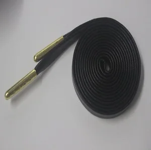 black Кожаные шнурки для обуви из овечьей кожи, кроссовки для женщин, для отдыха, шнурки, однотонные, высококачественные, с металлической головкой, шнурки, 130 см - Цвет: black