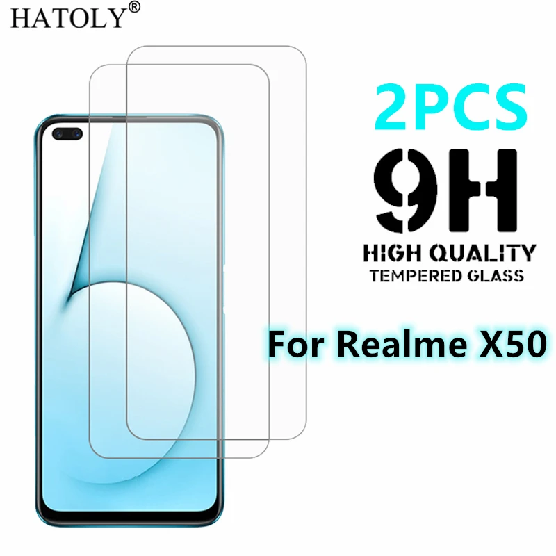 HATOLY 2 uds vidrio templado para Realme X50 Ultra-Delgado Protector de pantalla para OPPO Realme X50 pel&iacute;cula endurecida Realme X50 Pro 5G vidrio-0