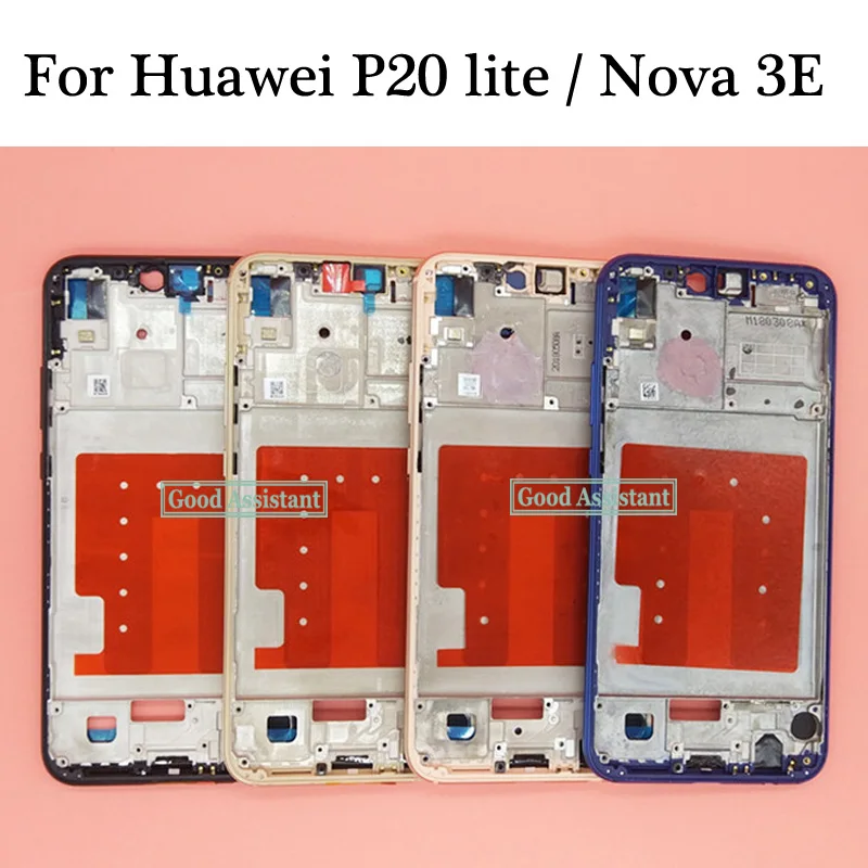 Черный/синий/розовый/Золотой 5,84 дюйма для huawei P20 lite/Nova 3E Передняя Корпус Шасси пластина ЖК-рамка дисплея рамка лицевой панели клей