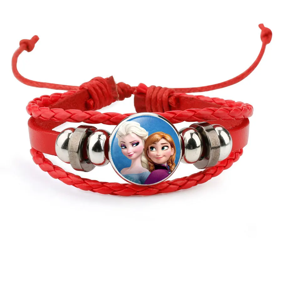 Disney новые детские игрушки Эльзы из мультфильма "Холодное сердце", принцессы Анны из мультфильма «Холодное сердце» Плетеный, с бусинами браслет для милых девочек мультфильм ювелирные изделия baby doll аксессуары - Цвет: 11