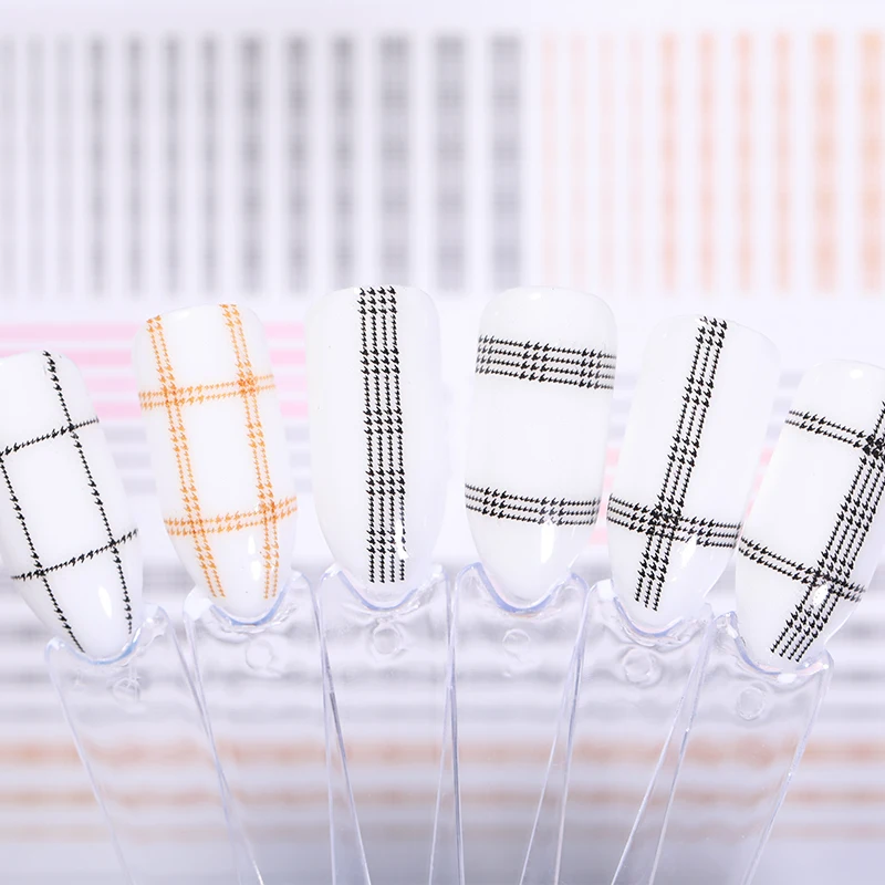 1 шт. полосатая Форма 3D наклейки для дизайна ногтей переводные DIY Дизайн