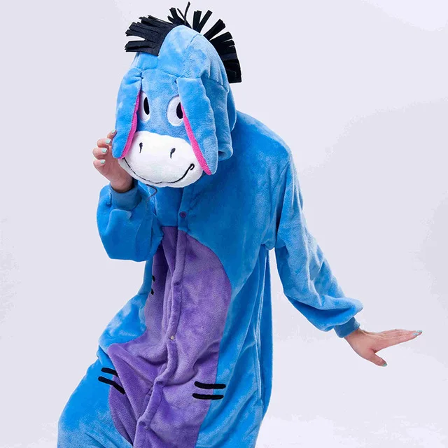 Пижама с изображением Ослика Eeyore цельная унисекс животных для взрослых на