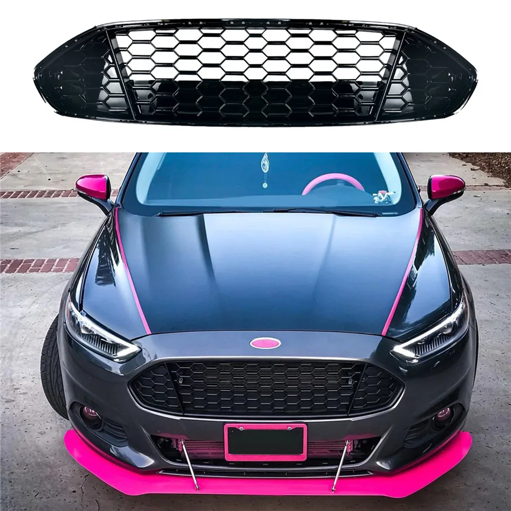 

Modified For Mondeo Racing Grill For Mondeo Fusion MK2 MK3 2013 2014 2015 2016 Front Grill Cover Bumper Grilles Grill Mesh