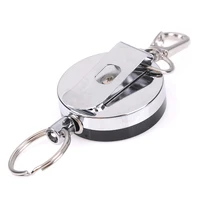 1pcs steel wire wire elastic keychain sports diversible key ring anti loss key bond security buckle id card holder clips