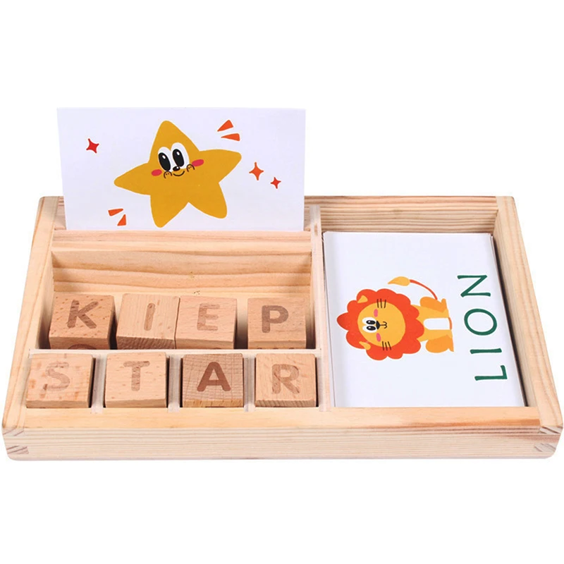 

Baby Educational Toys Wood Cardboard Learning English Wooden Toys Baby Montessori Materials Math Toys Cognitive Puzzle Cards