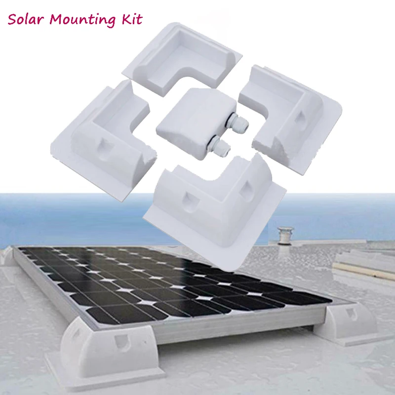 

1 set Frame Solar Module Corner solar panel Mounting ABS Bracket kit Motorhome Caravan RV Boat Solar Panel Stand white or Black