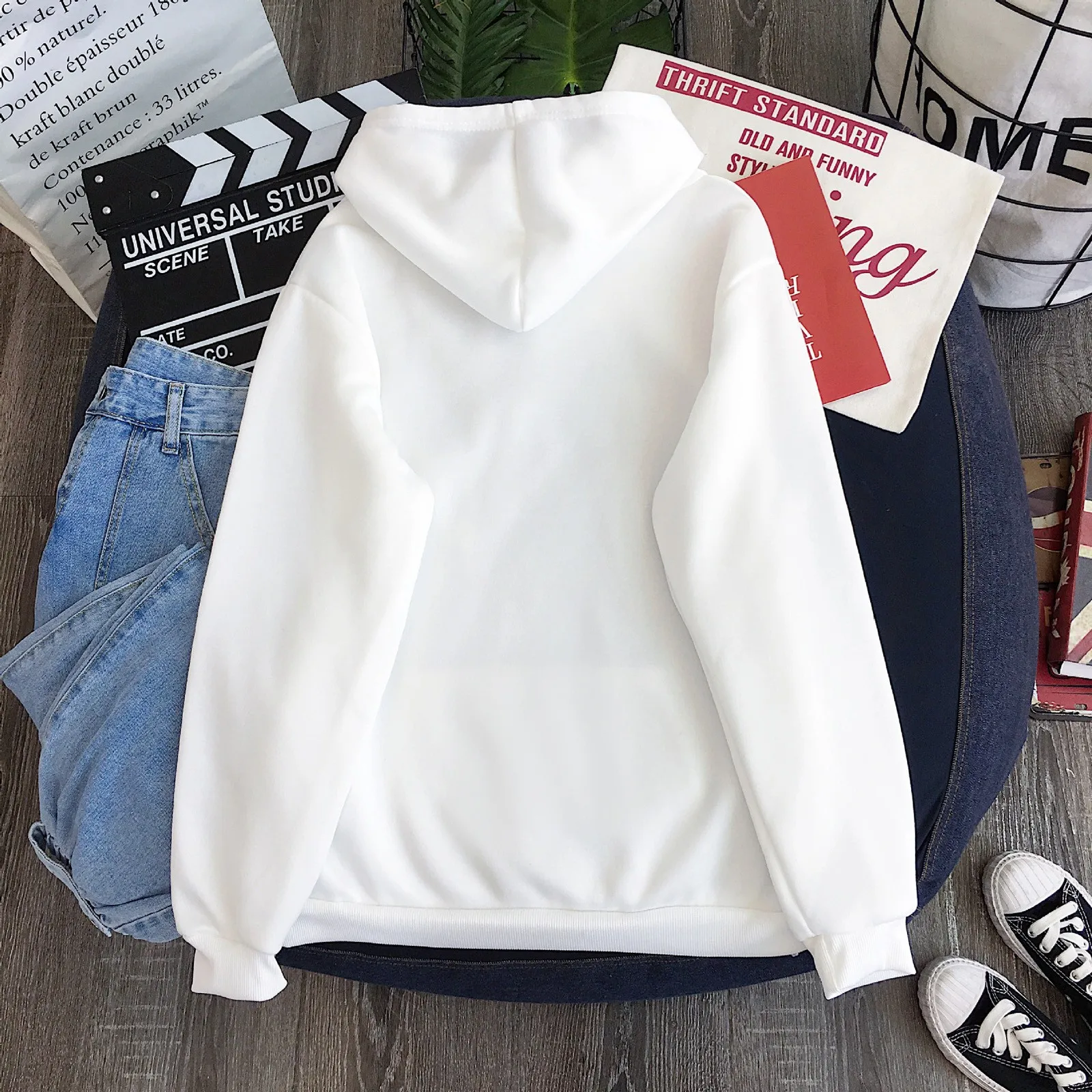 Women's Harajuku Hooded Sweater Cute Cartoon Pattern Hoodies Fashion Round Neck Long-sleeved Hooded Sweatshirt Толстовка Женская