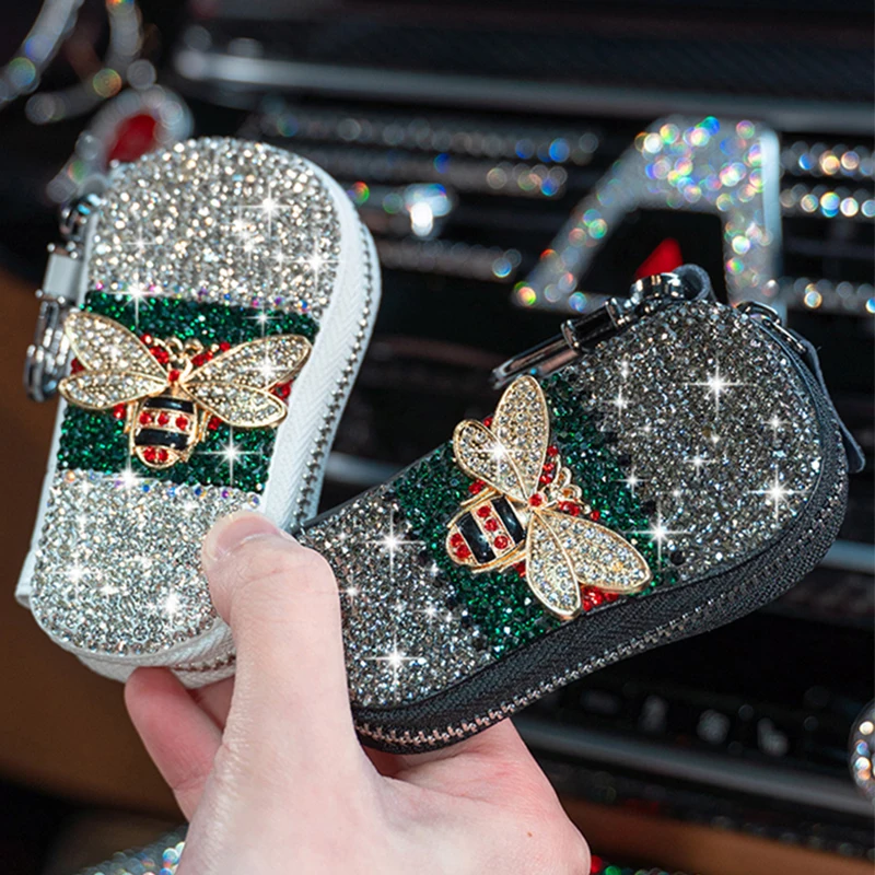 Крышка автомобиля Брелок чехол бумажник с Стразы инкрустация универсальное