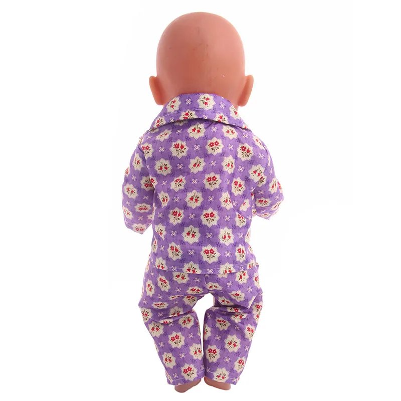 Цветочный пижамный комплект подходит для 18 дюймовых американских кукол и 43 см