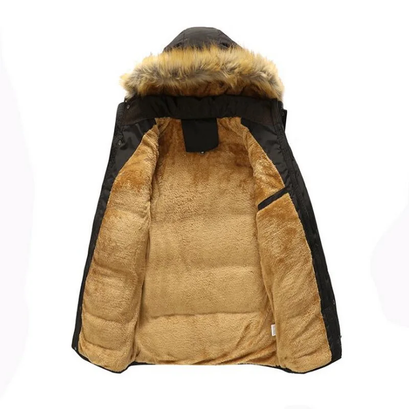 Winter Jacket Men Thick Warm Parka Fur Hooded Male Winter Coat Men Parkas Extra large Size Maximum Fit Weight 130kg