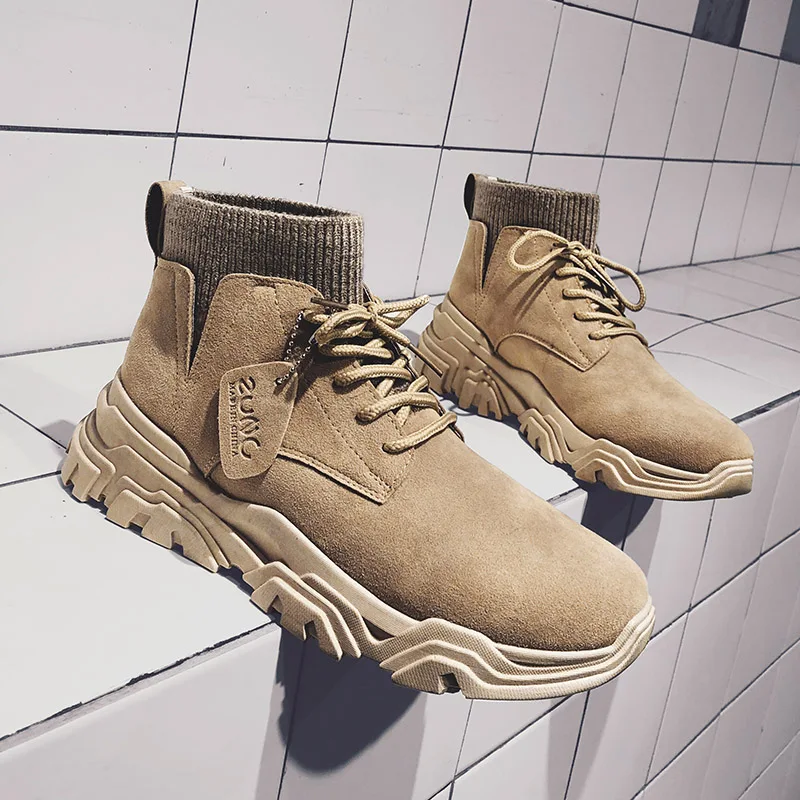 Уличные походные полуботинки осенне-зимние мужские Ботинки Martin высокие носки в