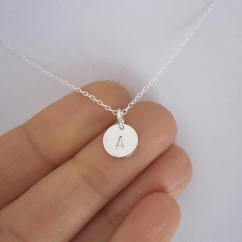 

New Tiny Initial Letter Pendant Necklace for Women 26 Alphabet Charms Gold Link Chain Necklaces Name collares mujer Jewelry