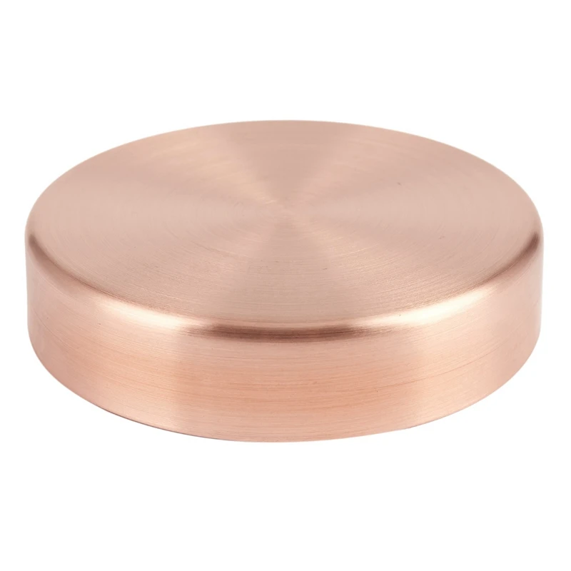 

Nordic Copper Round Storage Tray Desk Metal Storage Organizer 10cm x 10cm(Rose Gold) with 2 Pack Metal Baskets