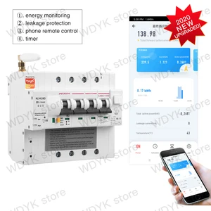 4p tuya wifi zigbee circuit breaker rcbo energy monitoring remote control leakage protection voice control alexa google home free global shipping