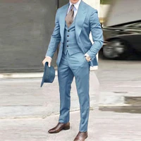 2021 classic men suit blazer jacket pants vest 3 pieces tuxedo peak lapel groomsmen wedding suits set fashion men business