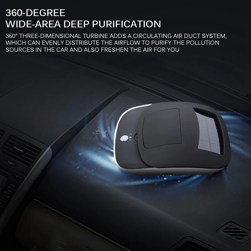 

Universal Solar Powered Car Negative Lon Diffuser Automatic Air Purifier Vehicle Phone Holder Charger Mist Maker