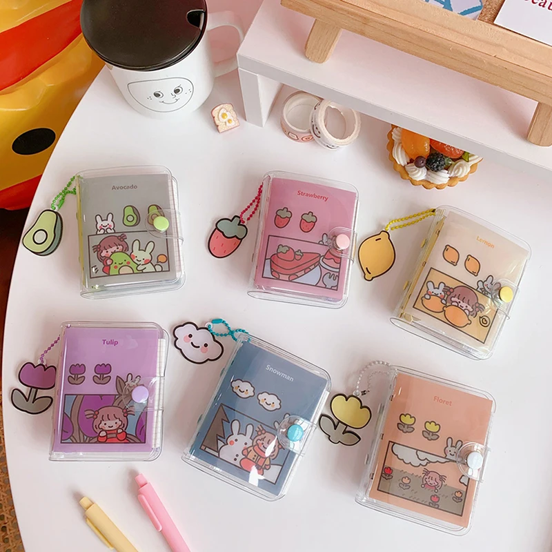 Мини ПВХ свободный лист дневник новый прозрачный карман маленький журнал