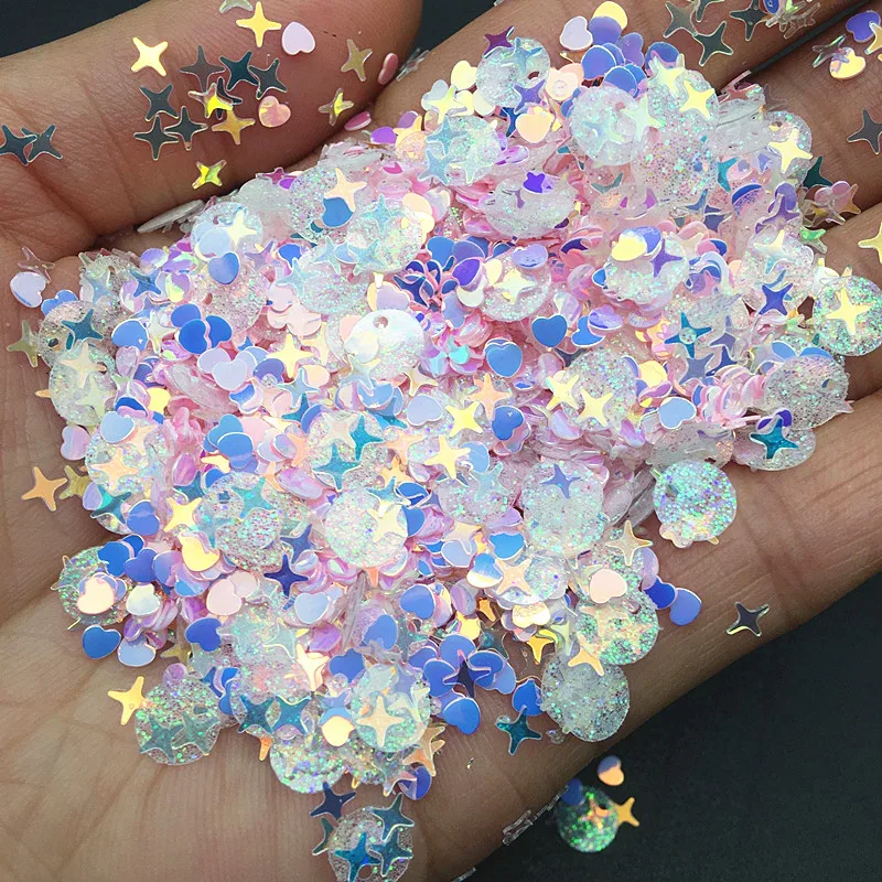 Блестки для шейкера NailArt украшение альбома разноцветные блестки в форме звезды