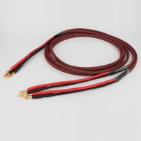 pair pure copper loudspeaker cable hifi banana plug to banana plug speaker cable center audio speaker cable
