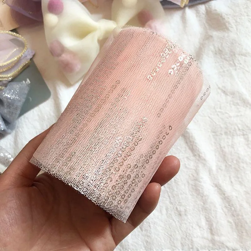 25 ярдов/партия блестящие сетчатые ленты в горошек 10 см|Ленты для шитья| |