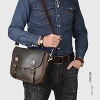 genuine leather male business bag retro handmade leather crossbody shoulder bag for men portable messenger bags for travel