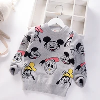 auutumn toddler children clothes mickey mouse embroidery knitted sweater winter warm little boys tops cute baby girls outfits