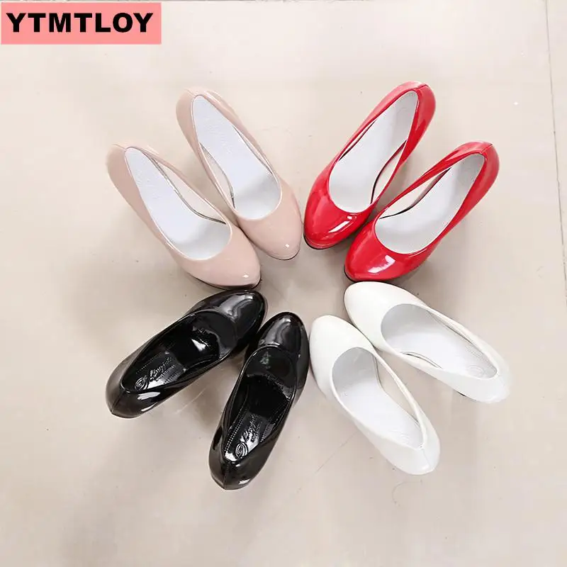 Женские модные классические свадебные туфли на высоком каблуке из лакированной