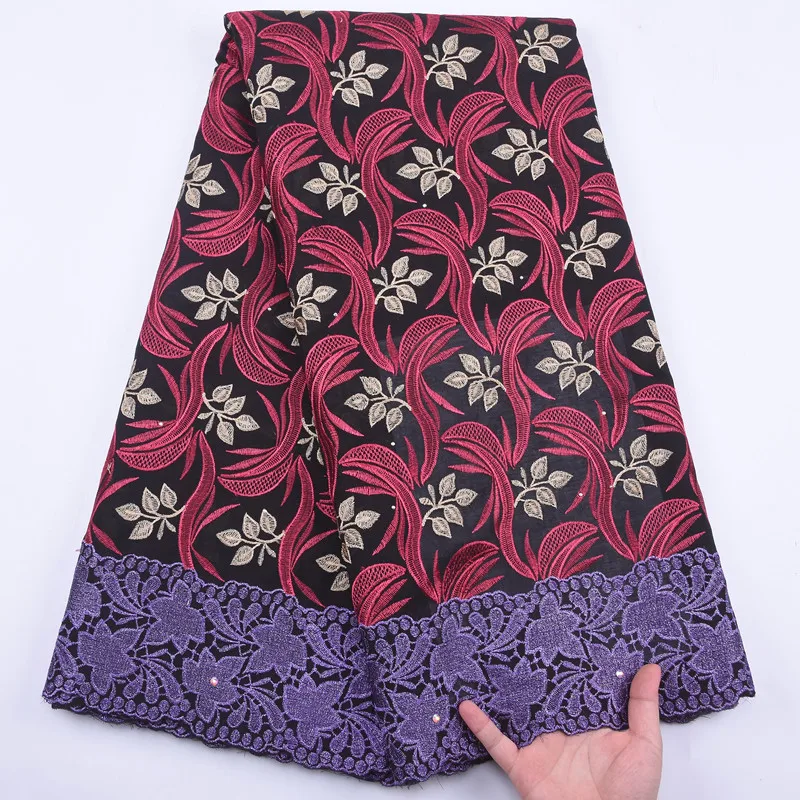 

Green African Dry Cotton Lace fabric 2020 High Quality Swiss Voile Lace in switzerland Cotton with Stone for Dress Party Sewing