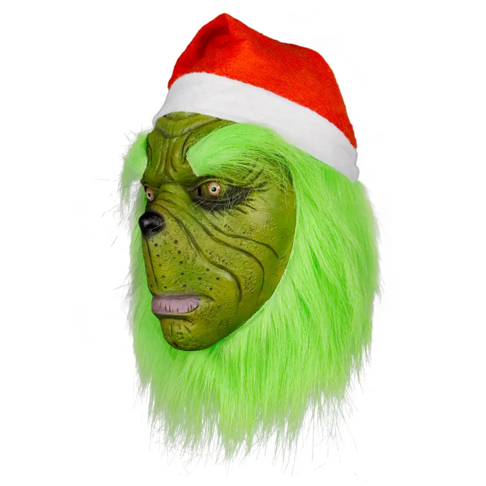 /Grinch/маска унисекс Полный Лицо Латексная Маска Рождество Хэллоуин маски для костюмированной вечеринки реквизит
