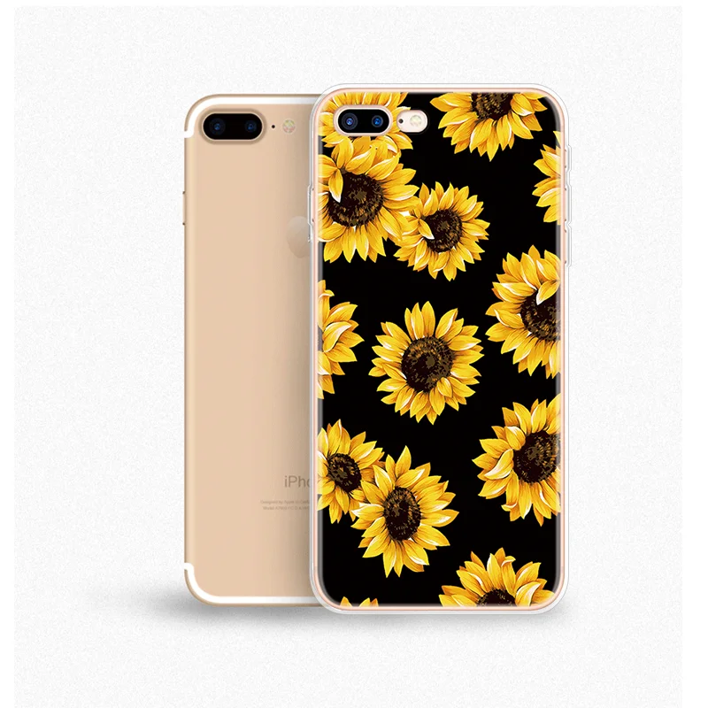 heidixrk Чехол с цветочным принтом Маргаритка Подсолнух для iPhone 11 Pro Xs Max 6 6S TPU чехол для iPhone 7 Plus 8X4 4S 5 5S SE 5C XR TPU силиконовый чехол - Цвет: heidixrk