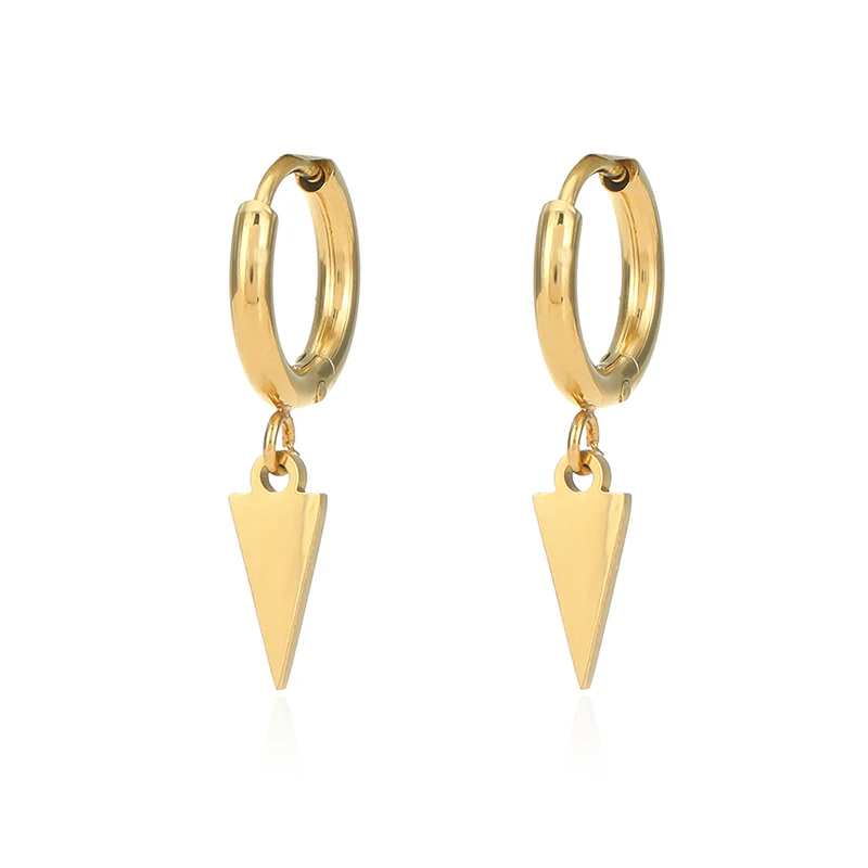 

Stainless Steel Hoop Earrings for Women Geometric Conical Punk Piercing Earrings Drop Dangle Earrings Pendientes de mujer