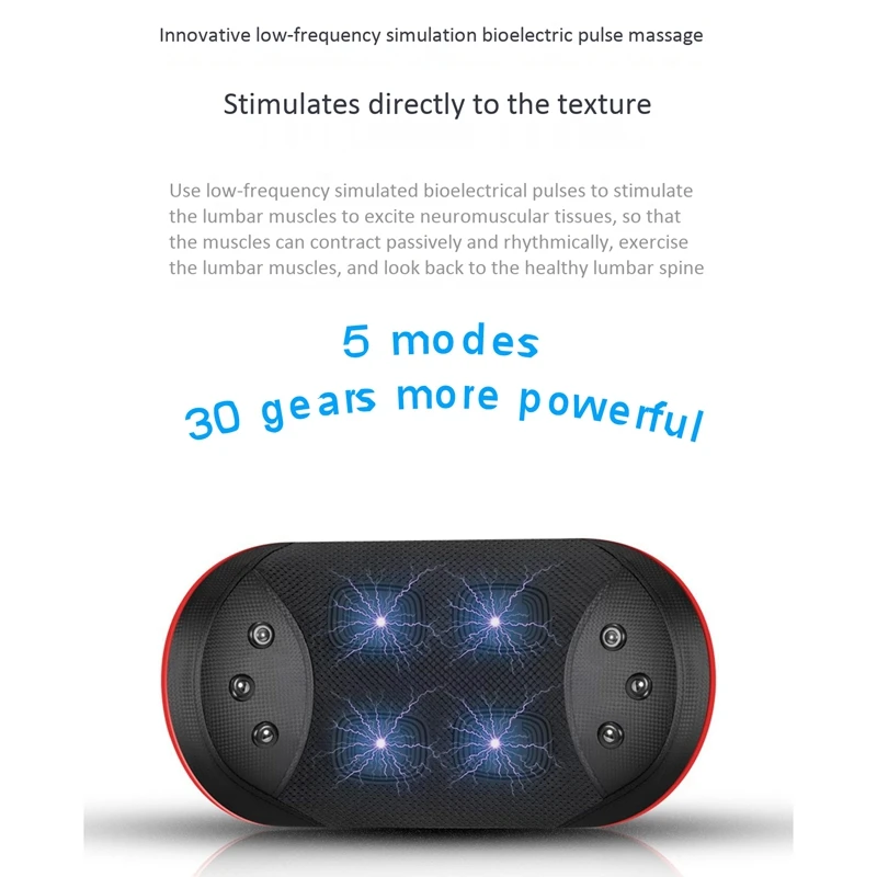 

Lumbar Massager, Intelligent Pulse, Waist Protection, Multifunctional Correction, Electric Heating, Back Massage Cushion