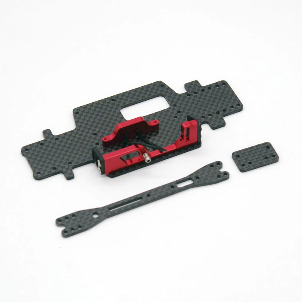 Placa de chasis de fibra de carbono RC con compartimento de bater&iacute;a, piezas de mejora aptas para WLtoys K989 RC, coche de carreras-2